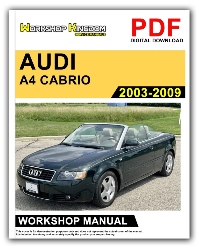AUDI A4 CABRIO (2003-2009) Workshop Repair Service Manual – English – PDF Download