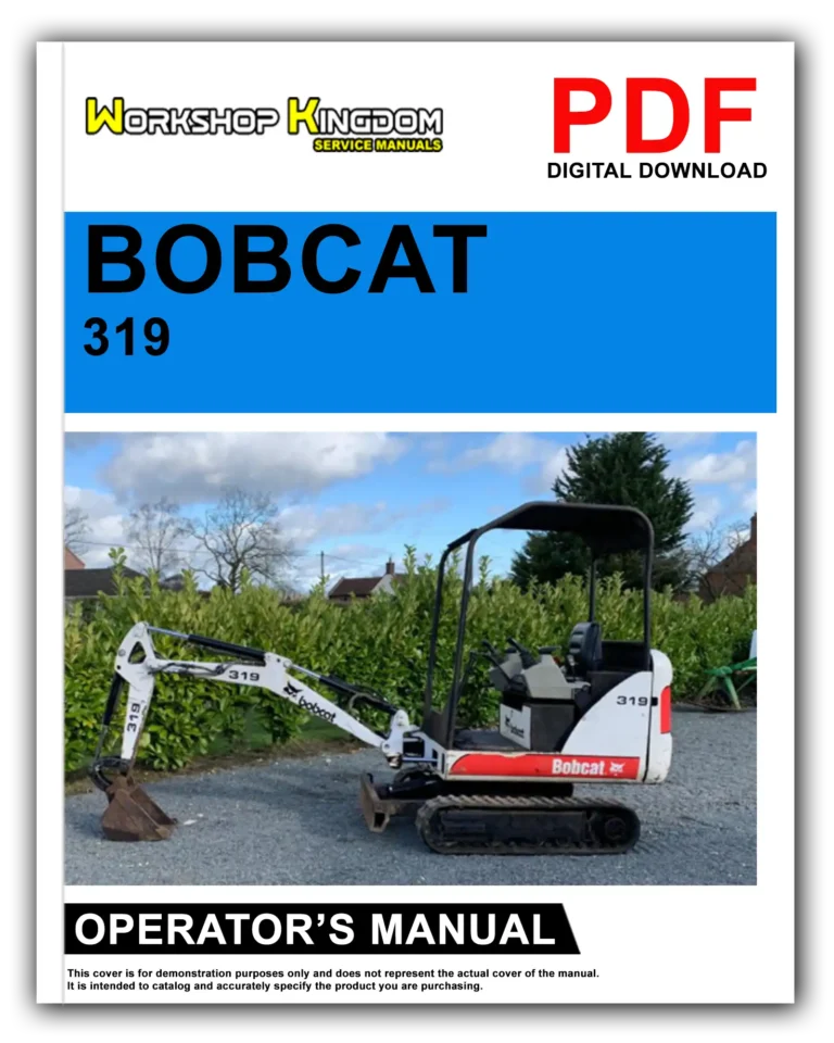 BOBCAT 319 Compact Excavator Operator’s Manual – English – PDF Download