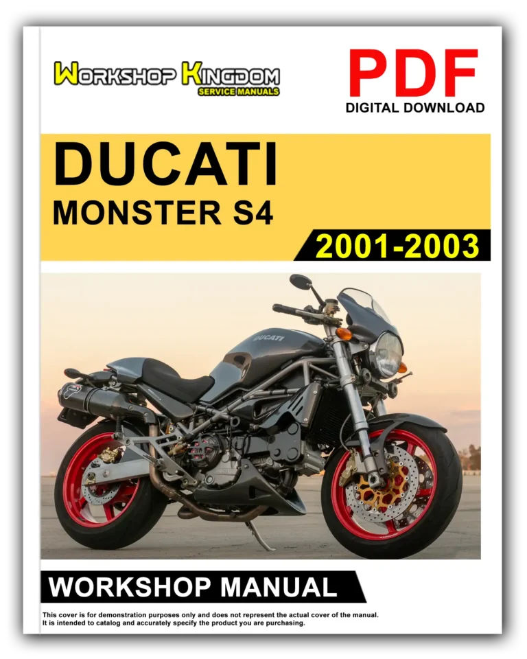 DUCATI MONSTER S4 (2001-2003) Workshop Repair Service Manual – English – PDF Download