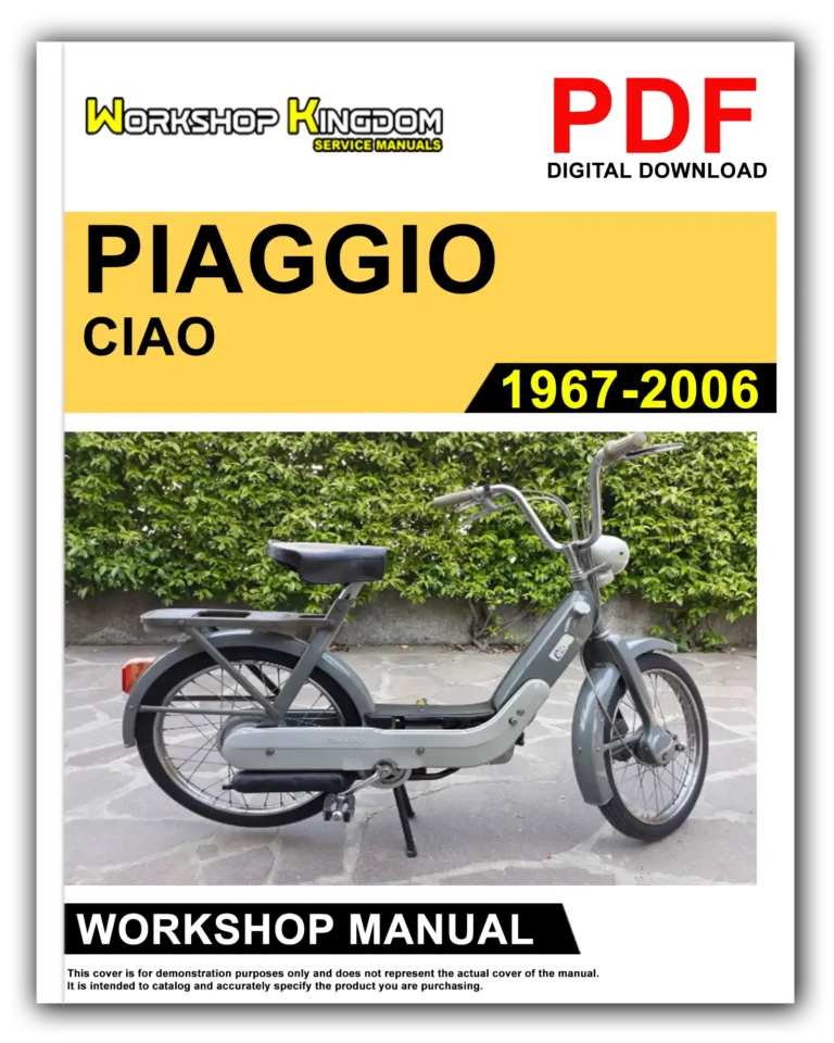 PIAGGIO CIAO (1967-2006) Workshop Repair Service Manual – English – PDF Download