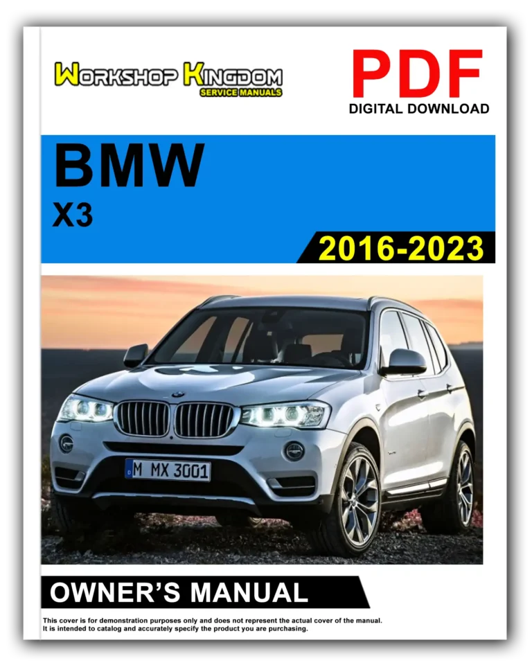 BMW X3 (2016-2023) Owner’s Manual – English – PDF Download