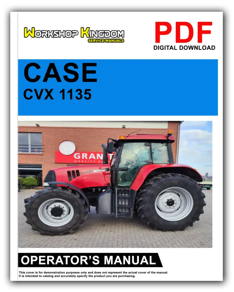 CASE CVX 1135 1145 1155 1170 1190 Operator’s Manual – English – PDF Download