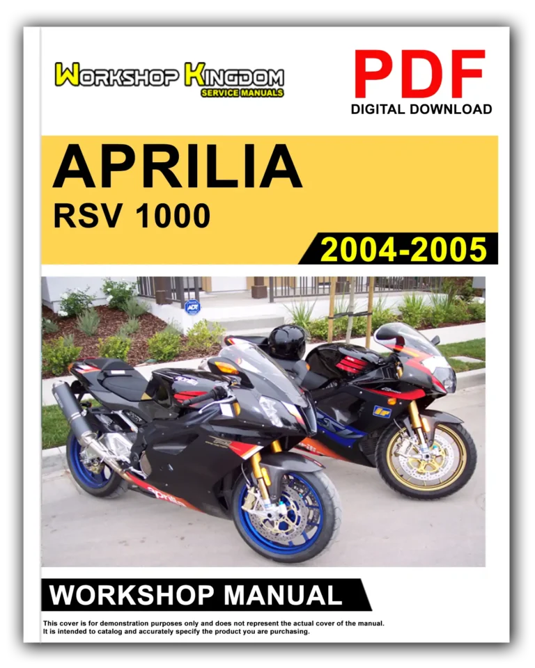 APRILIA RSV 1000 (2004-2005) Workshop Repair Service Manual – English – PDF Download