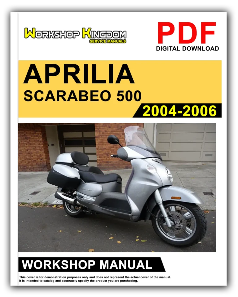 APRILIA SCARABEO 500 (2004-2006) Workshop Repair Service Manual – English – PDF Download