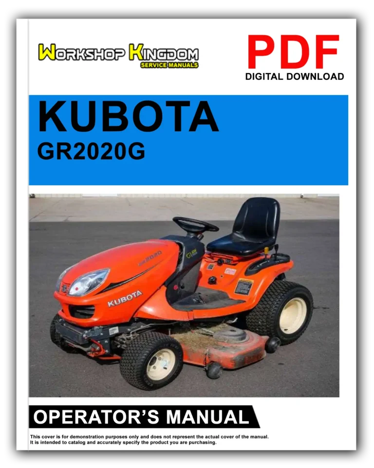 KUBOTA GR2020G GR2120 GR2120AU Operator’s Manual – English – PDF Download