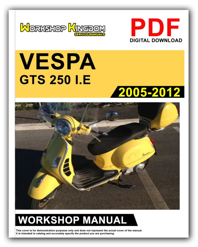 VESPA GTS 250 I.E (2005-2012) Workshop Repair Service Manual – English – PDF Download