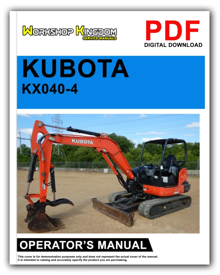 KUBOTA KX040-4 Operator’s Manual – English – PDF Download