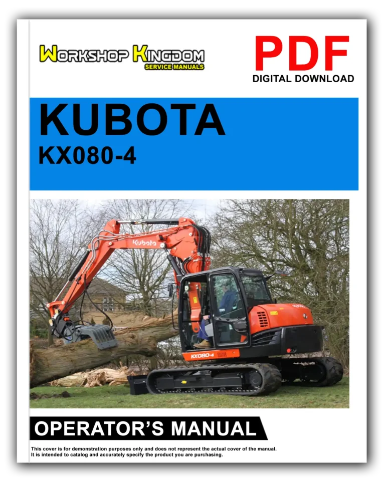 KUBOTA KX080-4 Operator’s Manual – English – PDF Download
