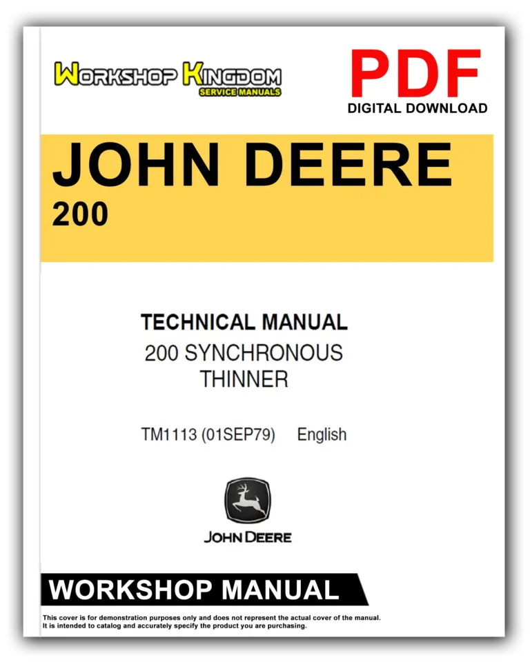 JOHN DEERE 200 Workshop Repair Service Manual – English – PDF Download