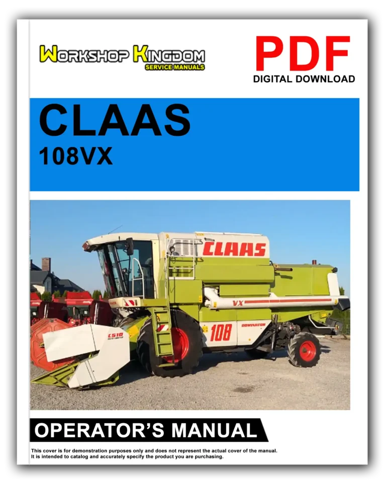 CLAAS DOMINATOR 108VX 98VX 88VX Operator’s Manual – English – PDF Download