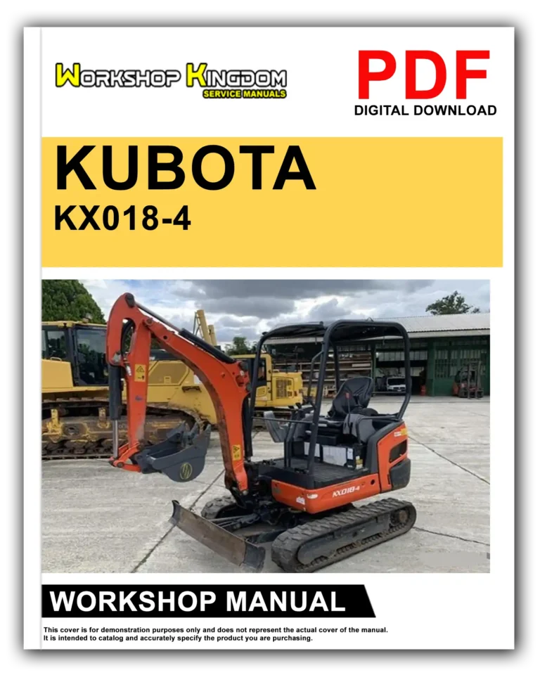 KUBOTA KX018-4 EXCAVATOR KX018-4 Workshop Repair Service Manual – English – PDF Download