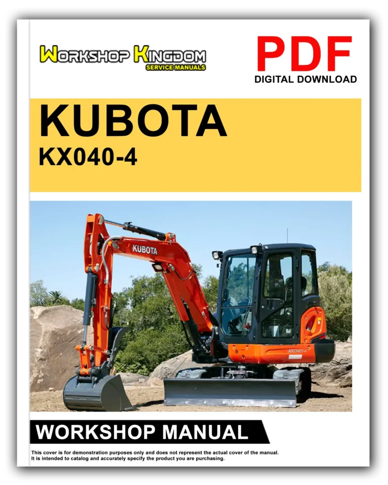 KUBOTA KX040-4 Workshop Repair Service Manual – English – PDF Download