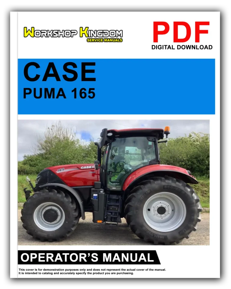 CASE PUMA 165 180 195 210 225 CVX Operator’s Manual – English – PDF Download