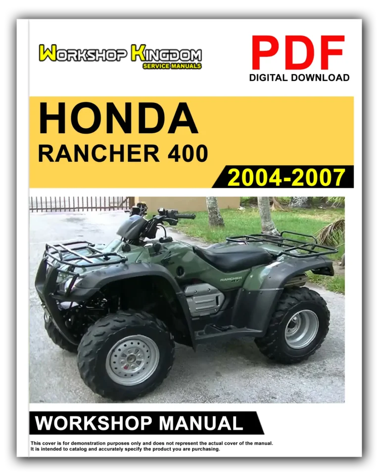 HONDA RANCHER 400 (2004-2007) Workshop Repair Service Manual – English – PDF Download