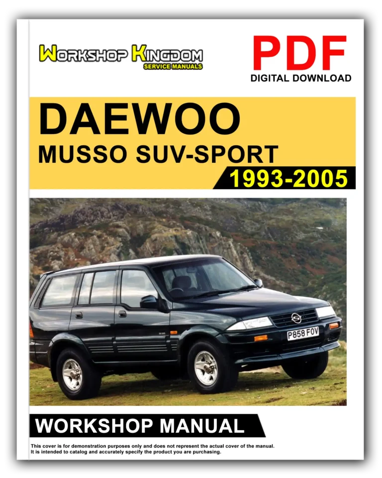 DAEWOO MUSSO SUV-SPORT (1993-2005) Workshop Repair Service Manual – English – PDF Download
