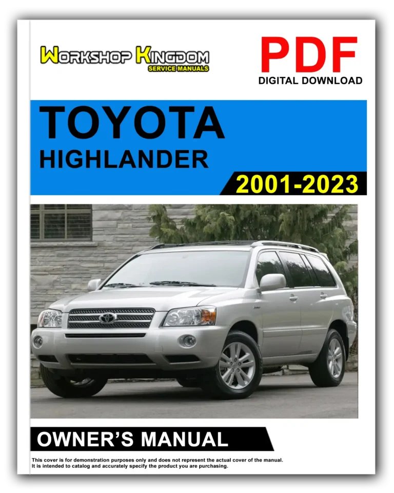 TOYOTA HIGHLANDER (2001-2023) Owner’s Manual – English – PDF Download