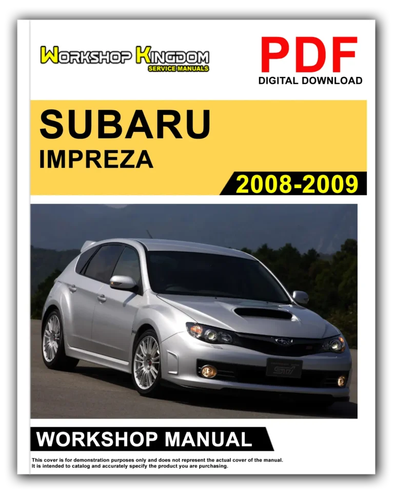 SUBARU IMPREZA (2008-2009) Workshop Repair Service Manual – English – PDF Download