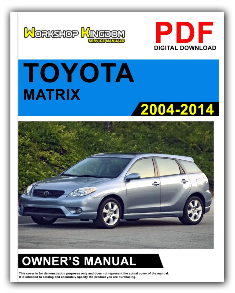 TOYOTA MATRIX (2004-2014) Owner’s Manual – English – PDF Download