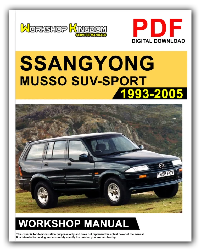 SSANGYONG MUSSO SUV-SPORT (1993-2005) Workshop Repair Service Manual – English – PDF Download