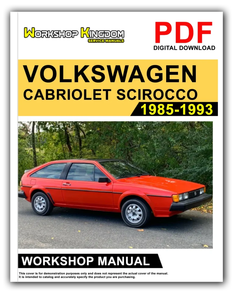 VOLKSWAGEN CABRIOLET SCIROCCO (1985-1993) Workshop Repair Service Manual – English – PDF Download