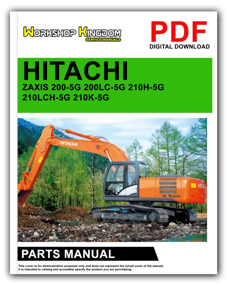 HITACHI ZAXIS 200-5G 200LC-5G 210H-5G 210LCH-5G 210K-5G 210LCK-5G Spare Parts Catalogue Manual – English – PDF Download