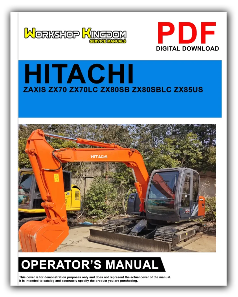 HITACHI ZAXIS ZX70 ZX70LC ZX80SB ZX80SBLC ZX85US Operator’s Manual – English – PDF Download