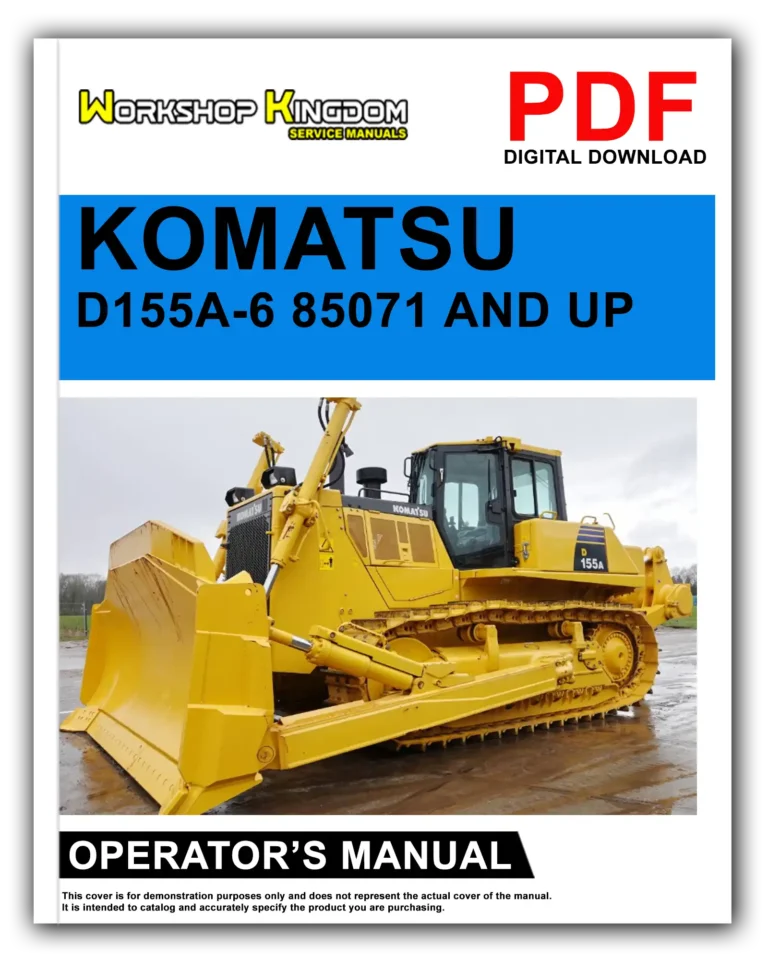 KOMATSU D155A-6 85071 AND UP Operator’s Manual – English – PDF Download