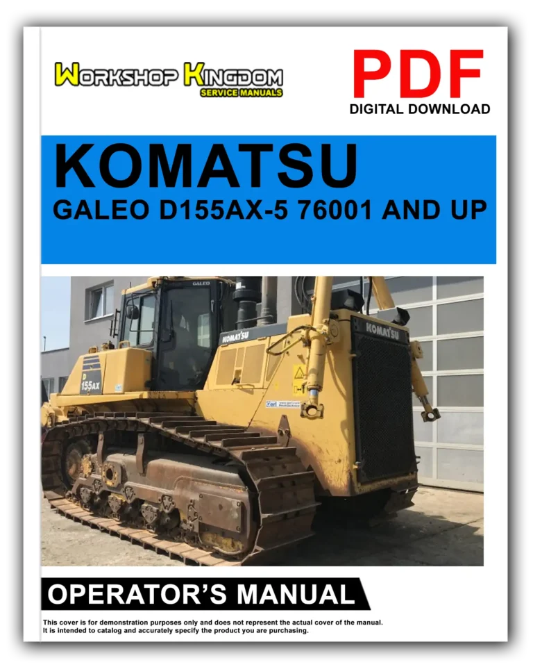 KOMATSU GALEO D155AX-5 76001 AND UP Operator’s Manual – English – PDF Download