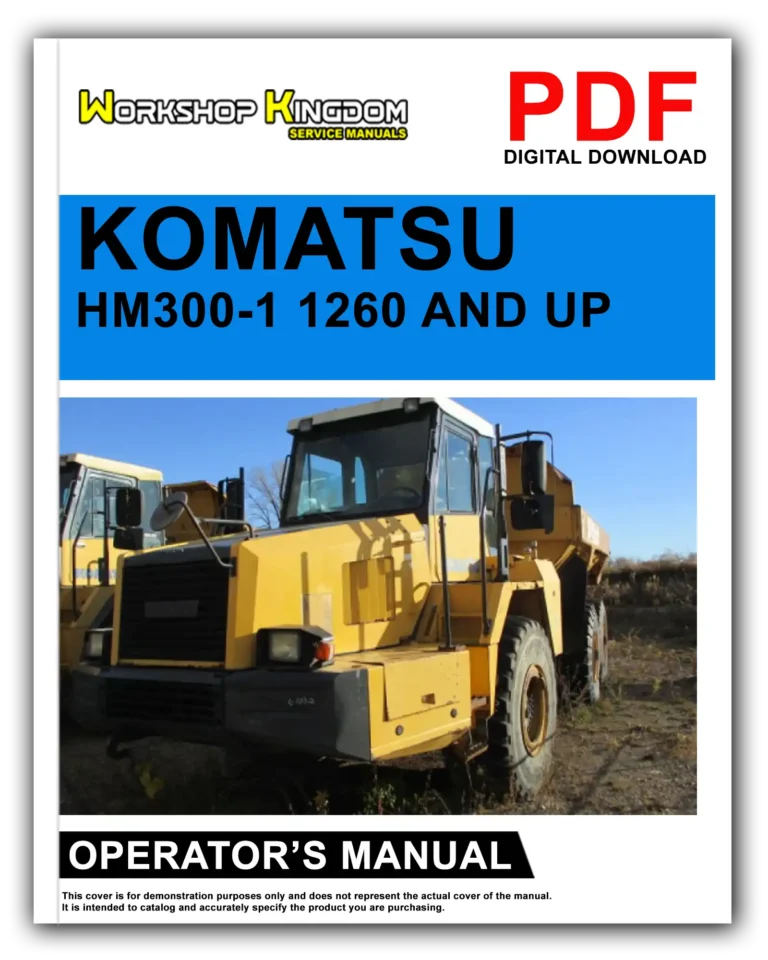 KOMATSU HM300-1 1260 AND UP Operator’s Manual – English – PDF Download