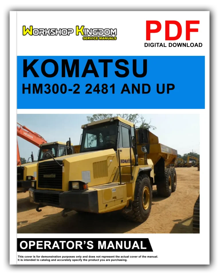 KOMATSU HM300-2 2481 AND UP Operator’s Manual – English – PDF Download