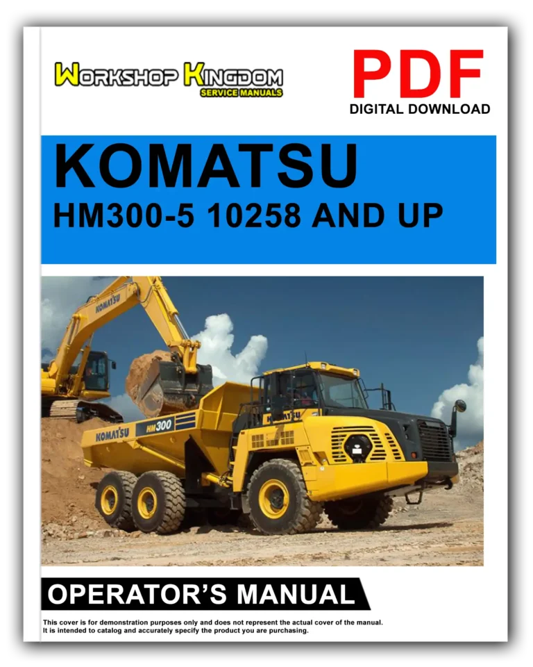KOMATSU HM300-5 10258 AND UP Operator’s Manual – English – PDF Download