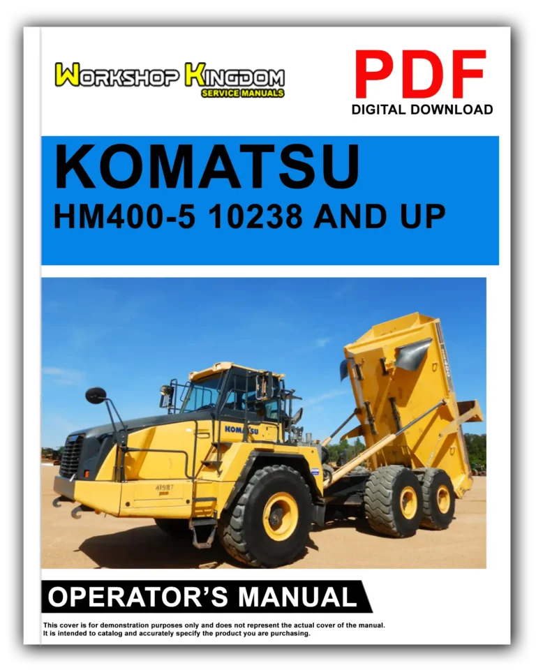 KOMATSU HM400-5 10238 AND UP Operator’s Manual – English – PDF Download