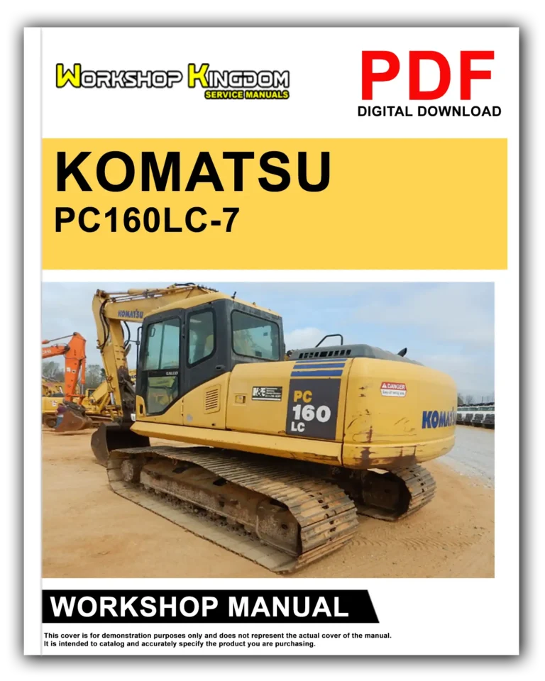 KOMATSU PC160LC-7 10001 AND UP Workshop Repair Service Manual – English – PDF Download