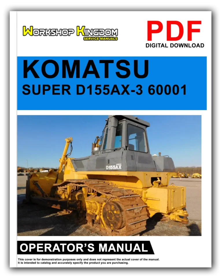 KOMATSU SUPER D155AX-3 60001 Operator’s Manual – English – PDF Download