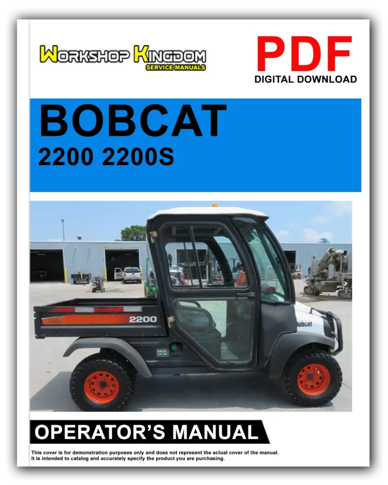 BOBCAT 2200 2200S UTILITY VEHICLE Operator’s Manual – English – PDF Download