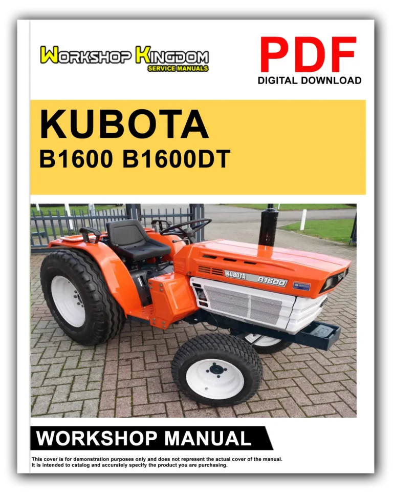 KUBOTA B1600 B1600DT Workshop Repair Service Manual – English – PDF Download