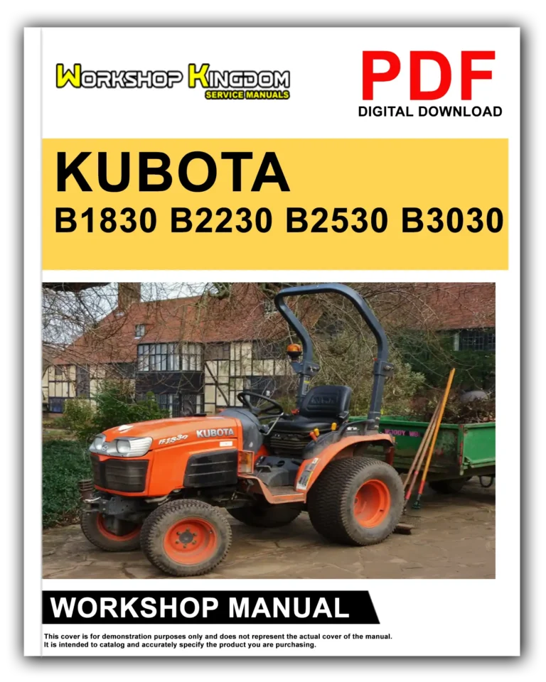 KUBOTA B1830 B2230 B2530 B3030 Workshop Repair Service Manual – English – PDF Download