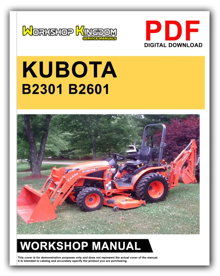 KUBOTA B2301 B2601 Workshop Repair Service Manual – English – PDF Download