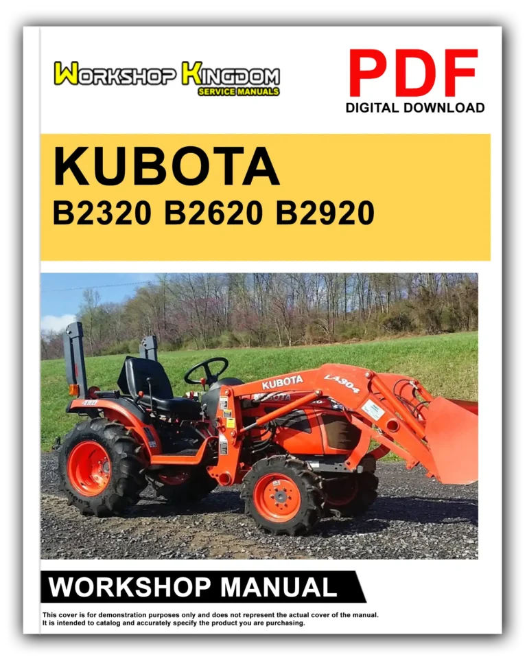 KUBOTA B2320 B2620 B2920 Workshop Repair Service Manual – English – PDF Download