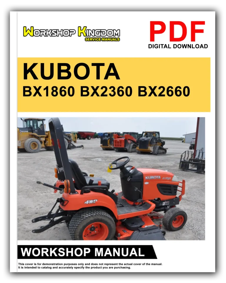 KUBOTA BX1860 BX2360 BX2660 Workshop Repair Service Manual – English – PDF Download