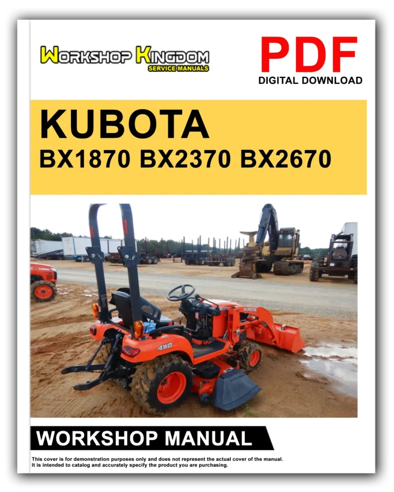 KUBOTA BX1870 BX2370 BX2670 Workshop Repair Service Manual – English – PDF Download