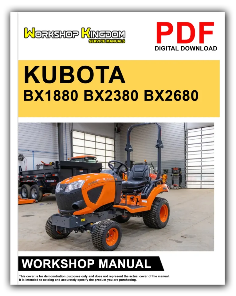 KUBOTA BX1880 BX2380 BX2680 Workshop Repair Service Manual – English – PDF Download