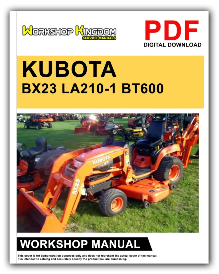 KUBOTA BX23 LA210-1 BT600 Workshop Repair Service Manual – English – PDF Download
