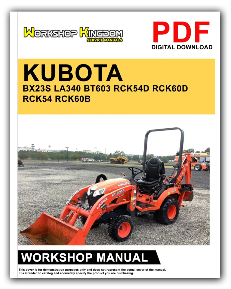 KUBOTA BX23S LA340 BT603 RCK54D RCK60D RCK54 RCK60B Workshop Repair Service Manual – English – PDF Download