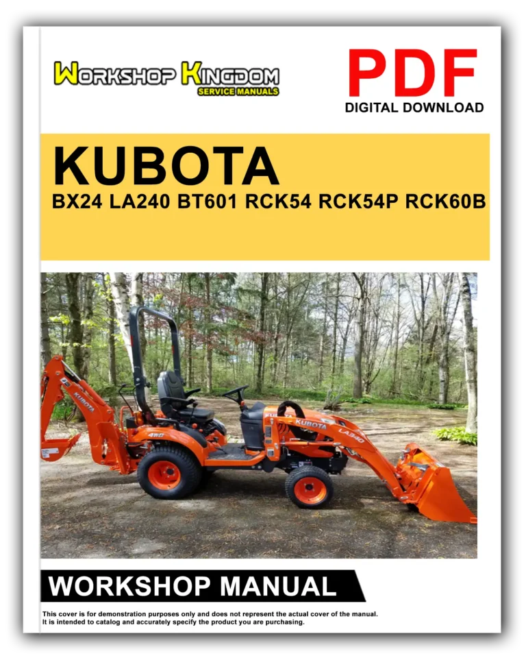 KUBOTA BX24 LA240 BT601 RCK54 RCK54P RCK60B Workshop Repair Service Manual – English – PDF Download