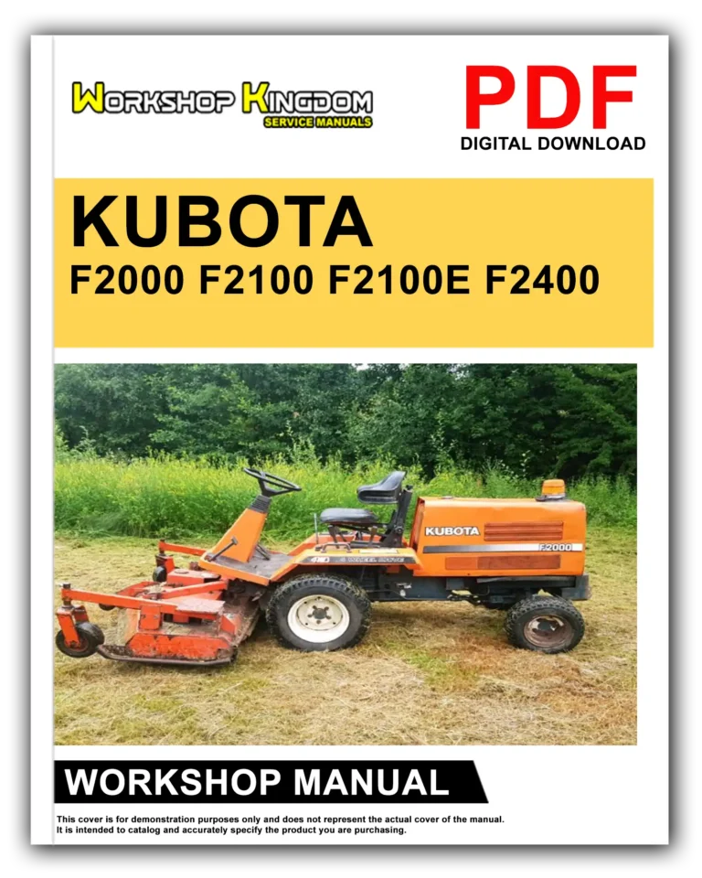 KUBOTA F2000 F2100 F2100E F2400 Workshop Repair Service Manual – English – PDF Download