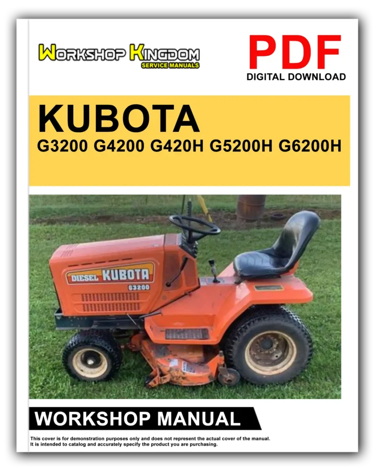 KUBOTA G3200 G4200 G420H G5200H G6200H Workshop Repair Service Manual – English – PDF Download