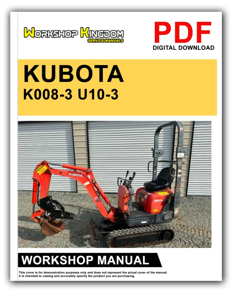 KUBOTA K008-3 U10-3 Workshop Repair Service Manual – English – PDF Download