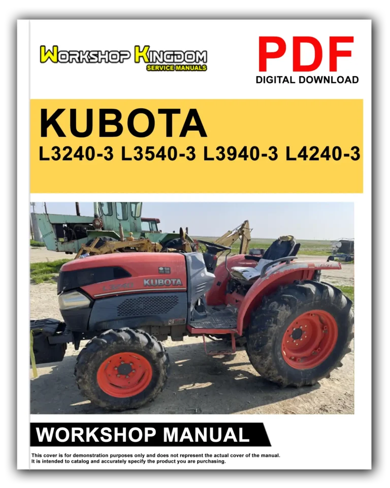 KUBOTA L3240-3 L3540-3 L3940-3 L4240-3 Workshop Repair Service Manual – English – PDF Download