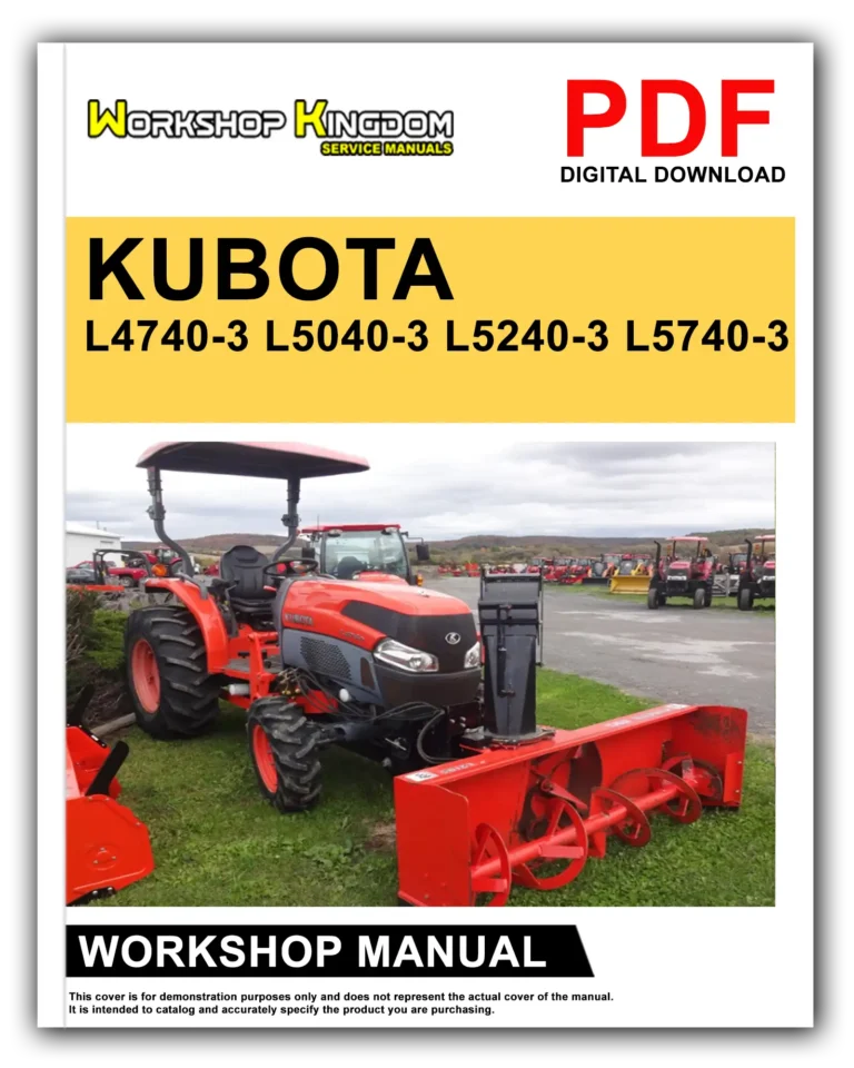 KUBOTA L4740-3 L5040-3 L5240-3 L5740-3 Workshop Repair Service Manual – English – PDF Download